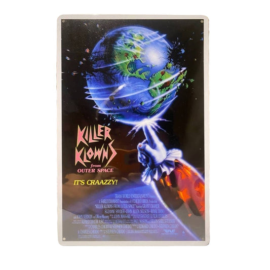 Killer Klowns Movie Poster Metal Tin Sign 8"x12"