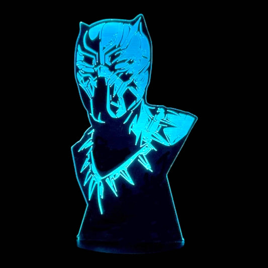 Black Panther 3D LED Night-Light 7 Color Changing Lamp w/ Touch Switch