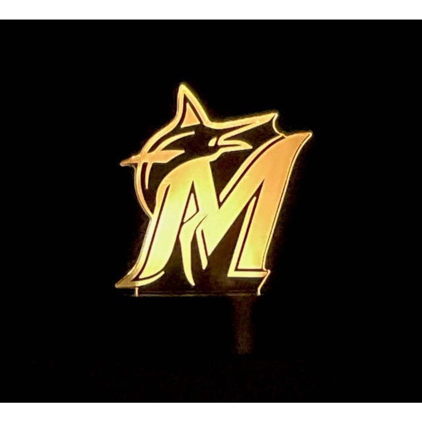 Miami Marlins 3D LED Night-Light 7 Color Changing Lamp w/ Touch Switch