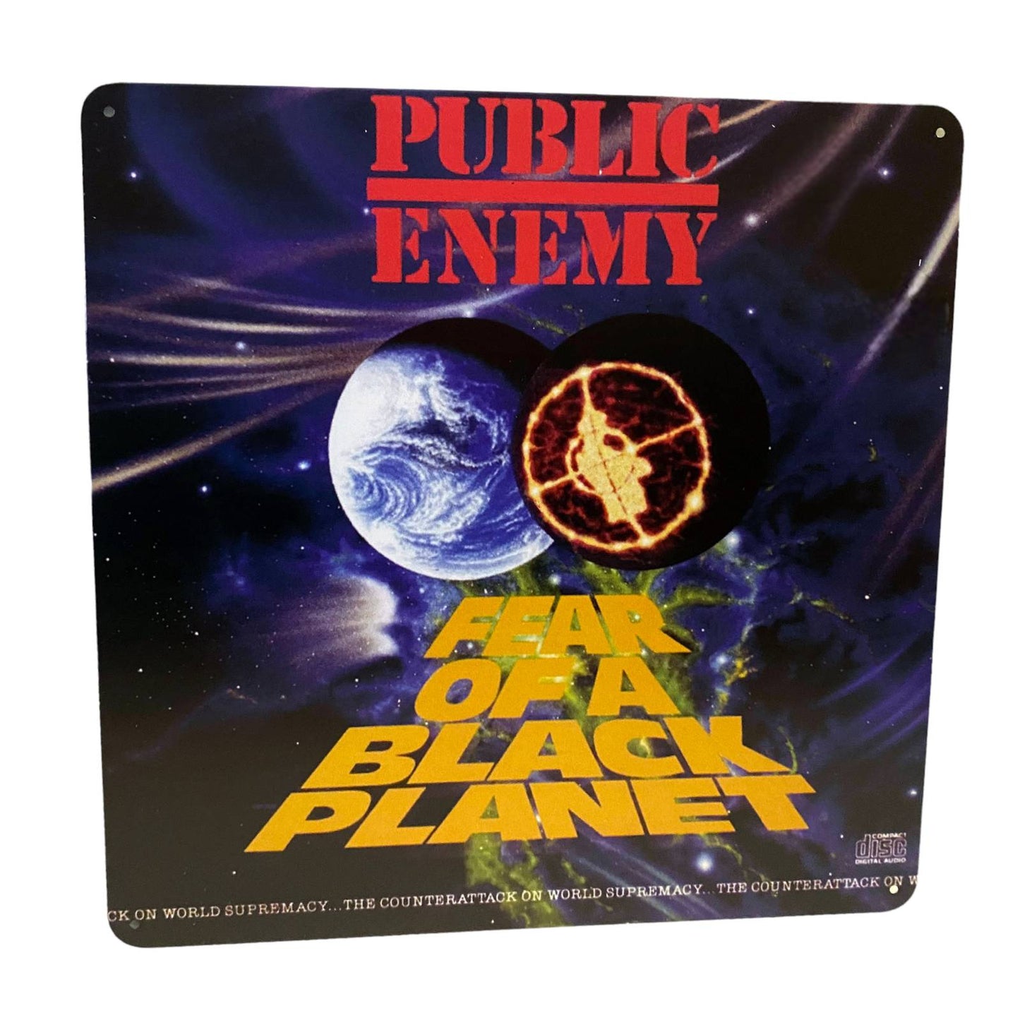 Public Enemy - Fear of a Black Planet Album Cover Metal Print Tin Sign 12"x 12"