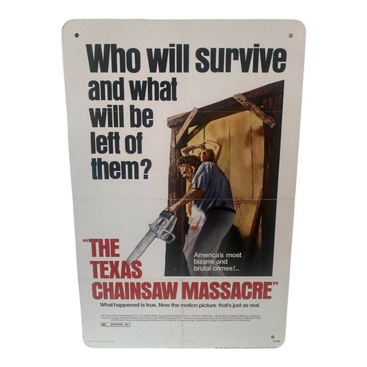 The Texas Chainsaw Massacre Movie Poster Metal Tin Sign 8"x12"