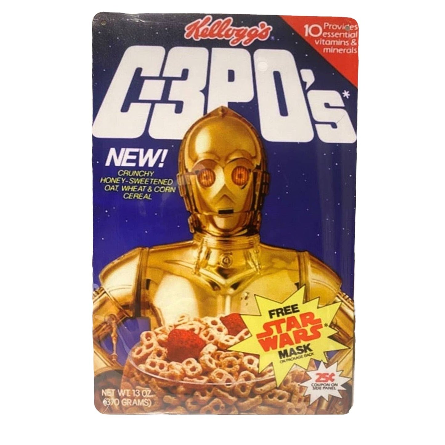 C-3PO's Cereal Box Cover Poster Metal Tin Sign 8"x12"