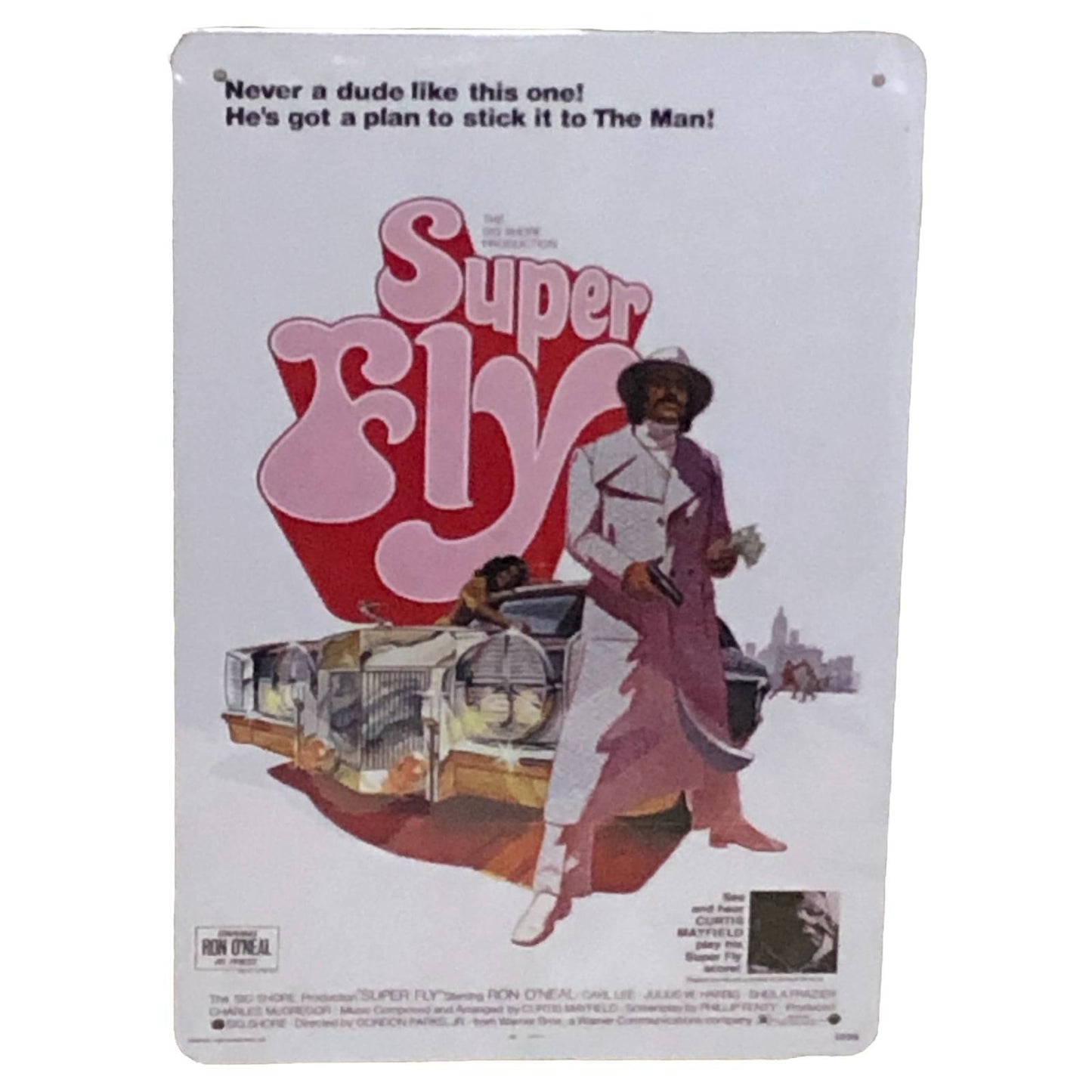 Super Fly Movie Poster Metal Tin Sign 8"x12"