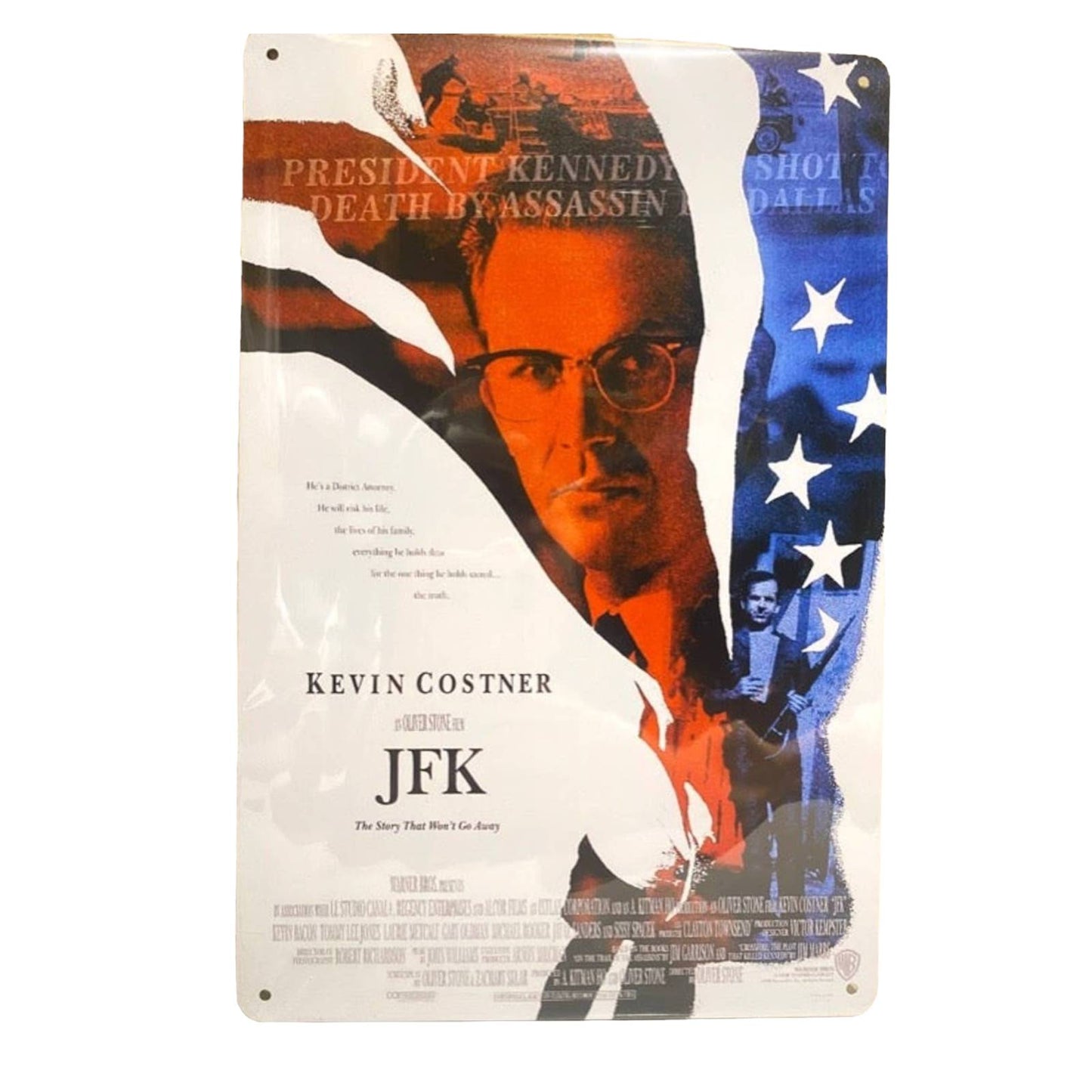 JFK Movie Poster Metal Tin Sign 8"x12"
