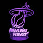 Miami Heat 3D LED Night-Light 7 Color Changing Lamp w/ Touch Switch