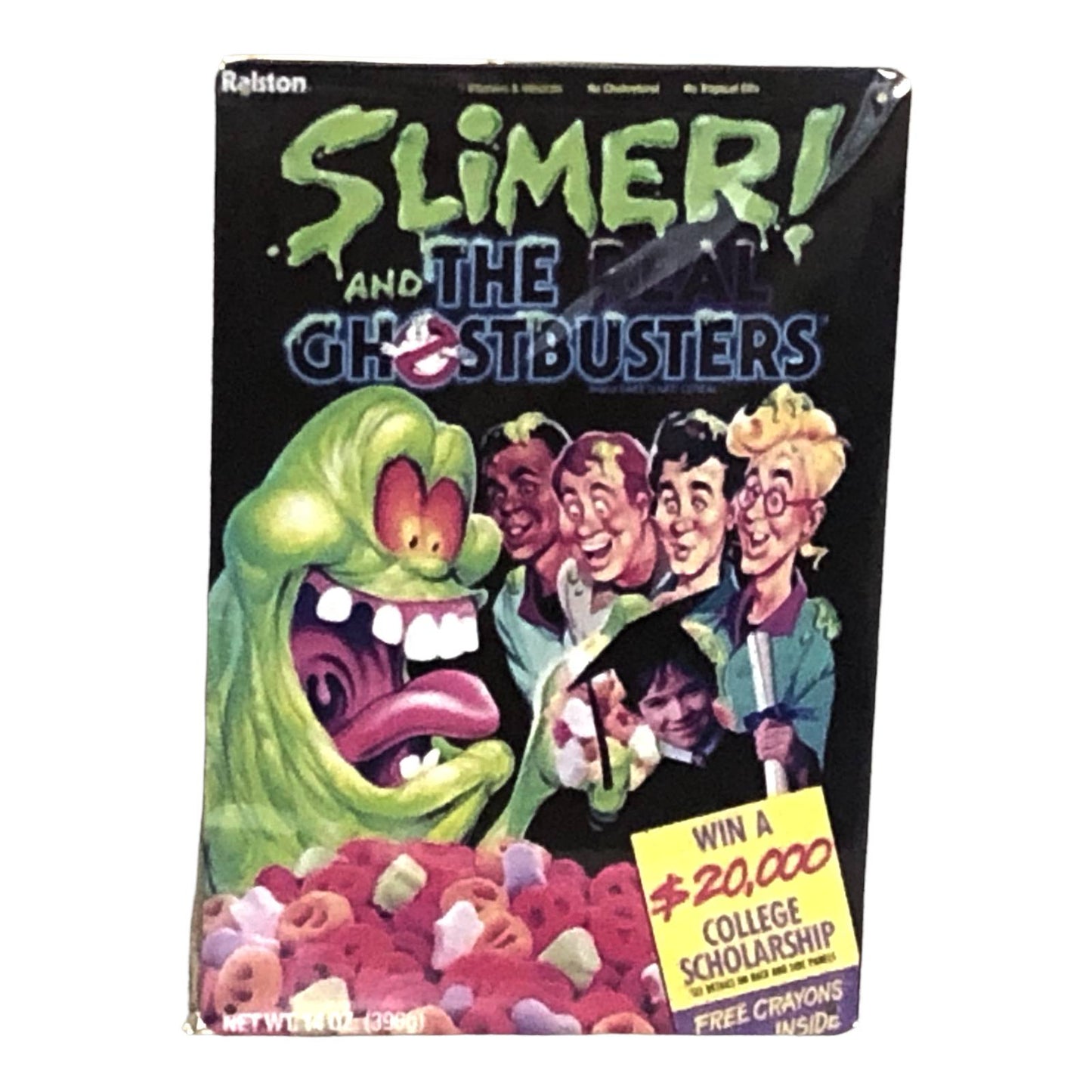 Slimer & The Real Ghostbusters Cereal Box Cover Poster Metal Tin Sign 8"x12"