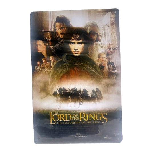 Lord Of The Rings Fellowship Of The Rings Movie Poster Metal Tin Sign 8"x12"