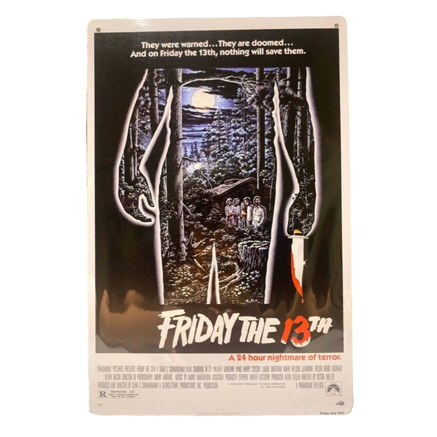 Friday The 13th Movie Poster Metal Tin Sign 8"x12"