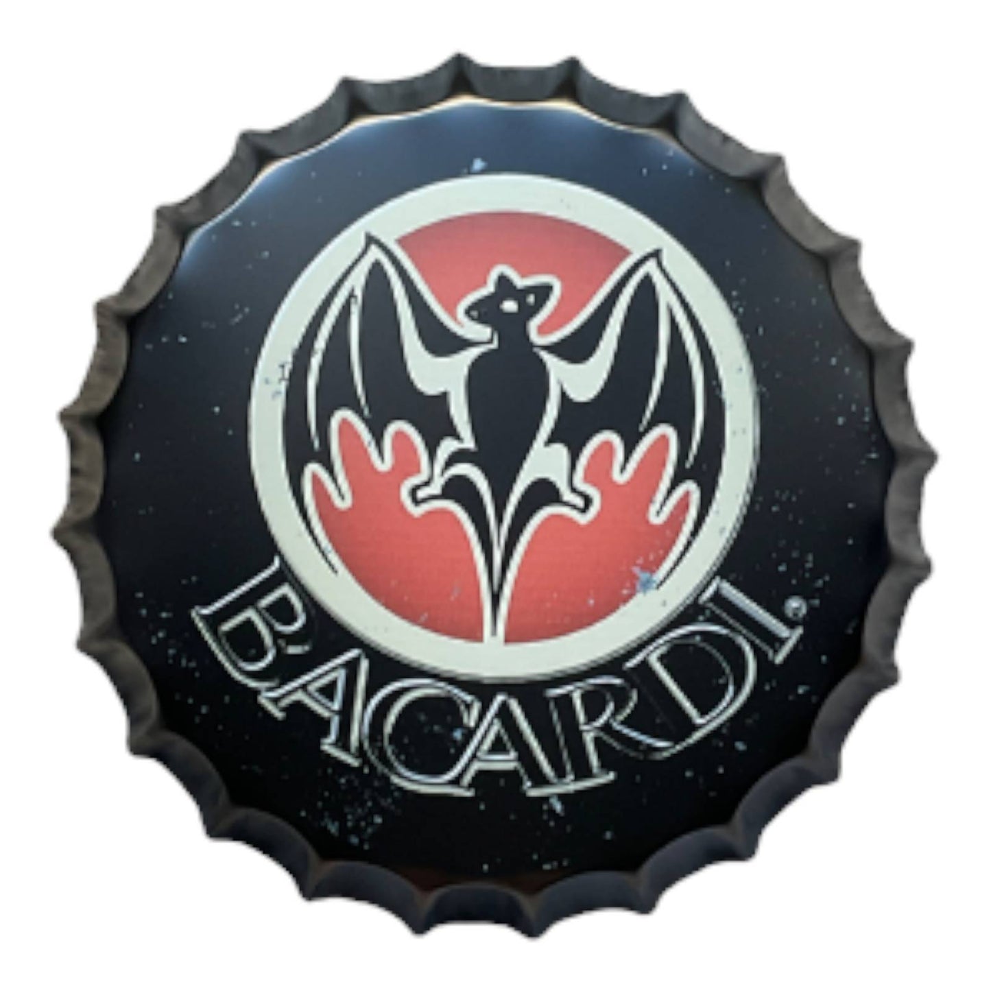 14” Bacardi Bottle Cap Metal Tin Sign