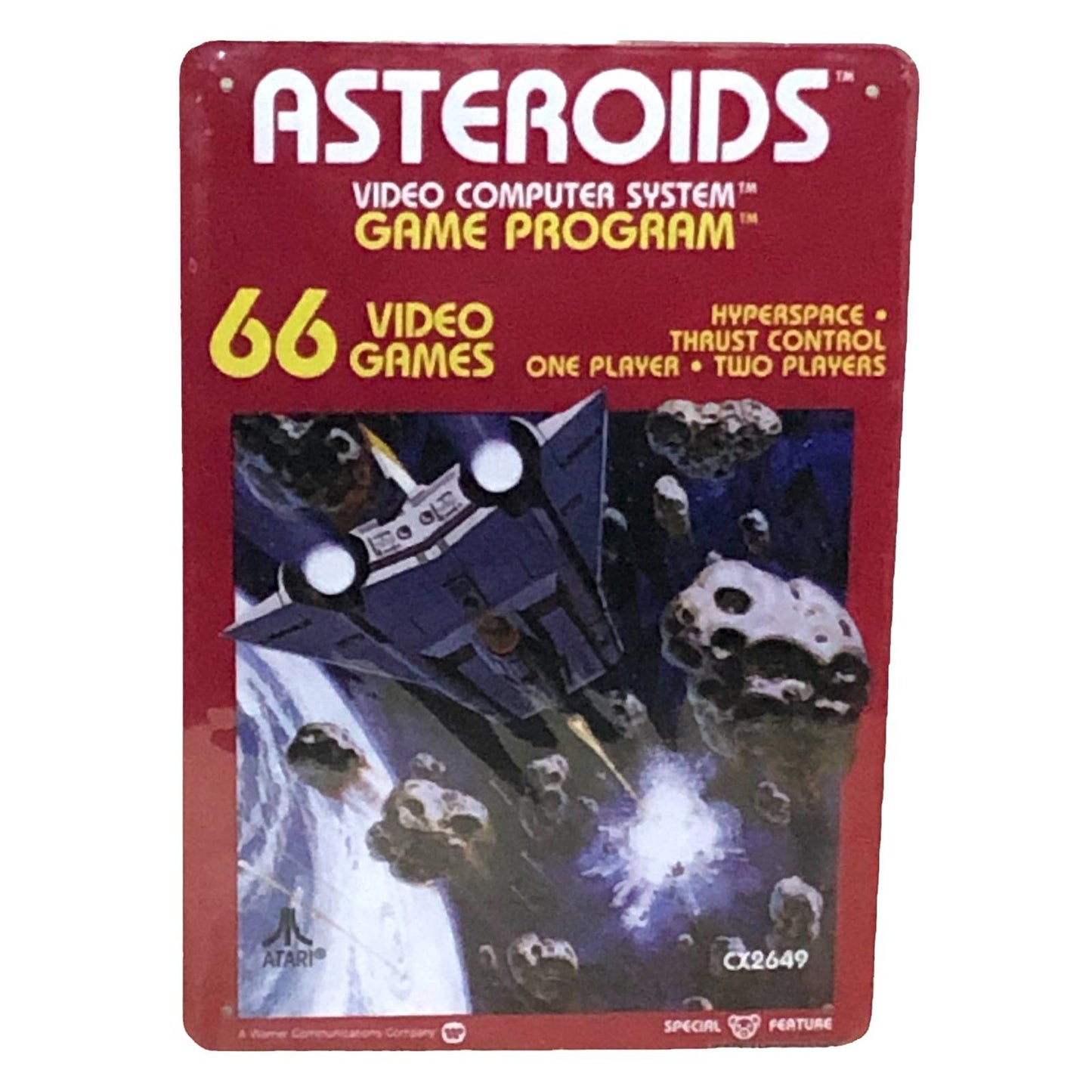 Asteroids Video Game Cover Metal Tin Sign 8"x12"