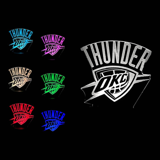 Oklahoma City Thunder 3D LED Night-Light 7 Color Changing Lamp w/ Touch Switch