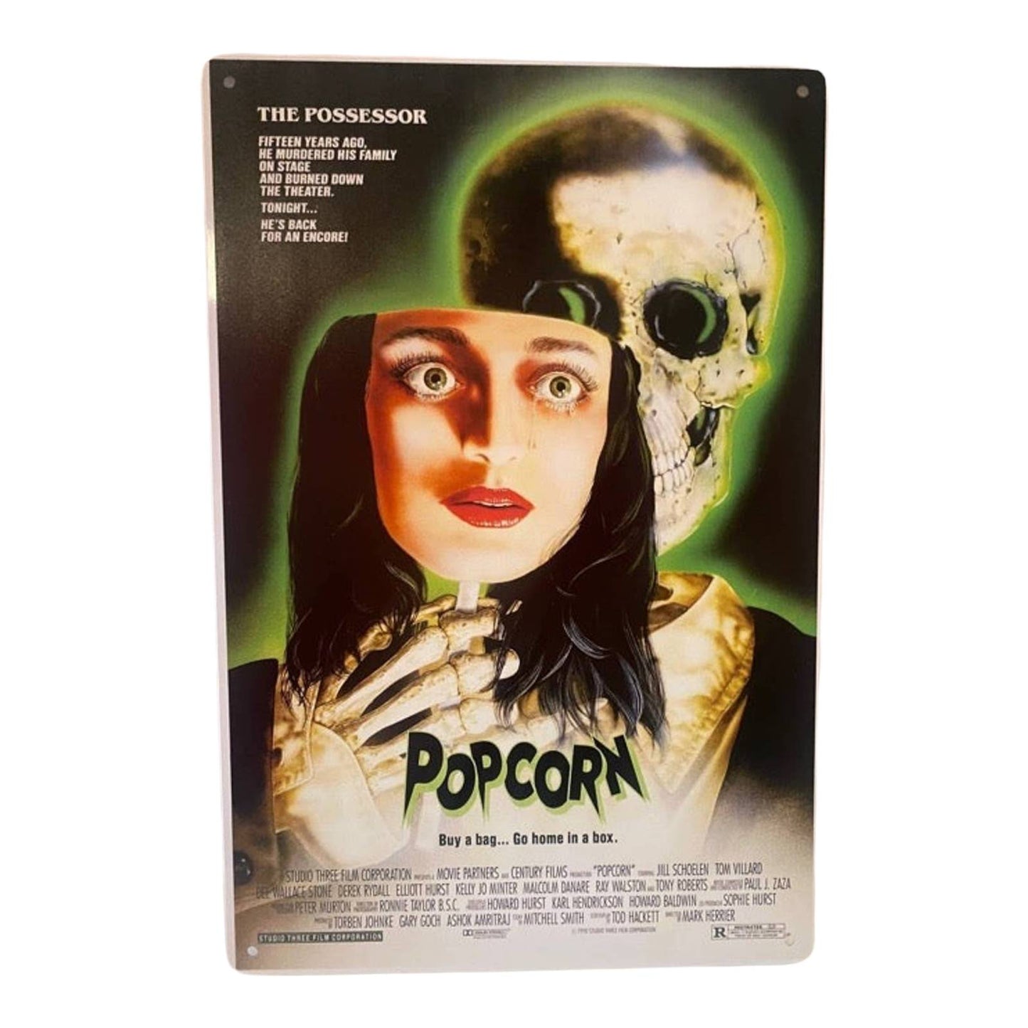Popcorn Movie Poster Metal Tin Sign 8"x12"