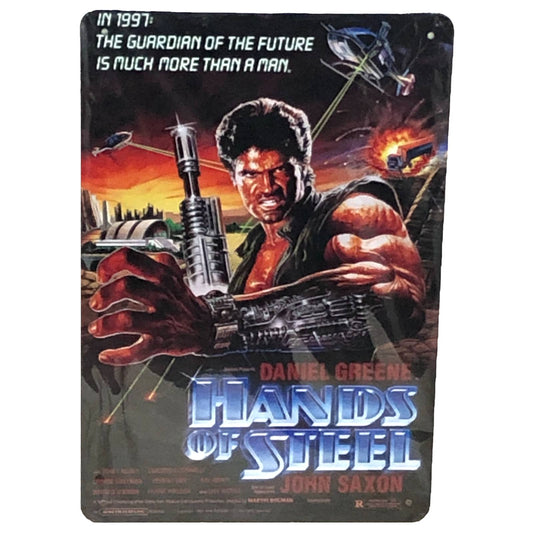 Hands Of Steel Movie Poster Metal Tin Sign 8"x12"