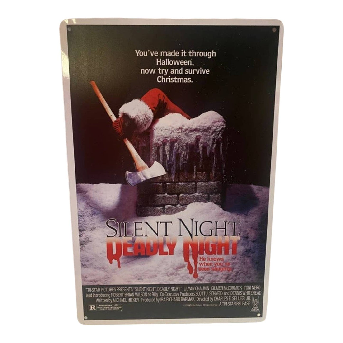 Silent Night Deadly Night Movie Poster Metal Tin Sign 8"x12"