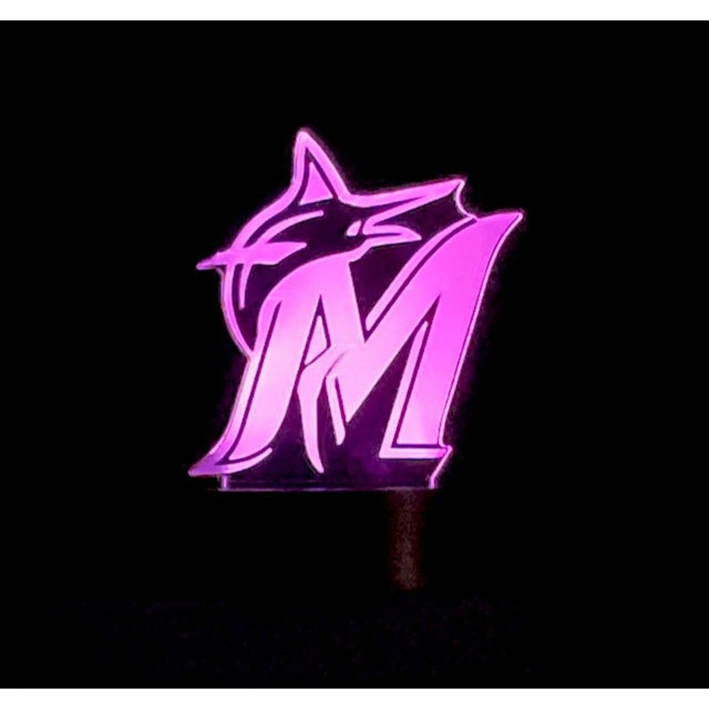 Miami Marlins 3D LED Night-Light 7 Color Changing Lamp w/ Touch Switch