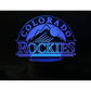 Colorado Rockies 3D LED Night-Light 7 Color Changing Lamp w/ Touch Switch