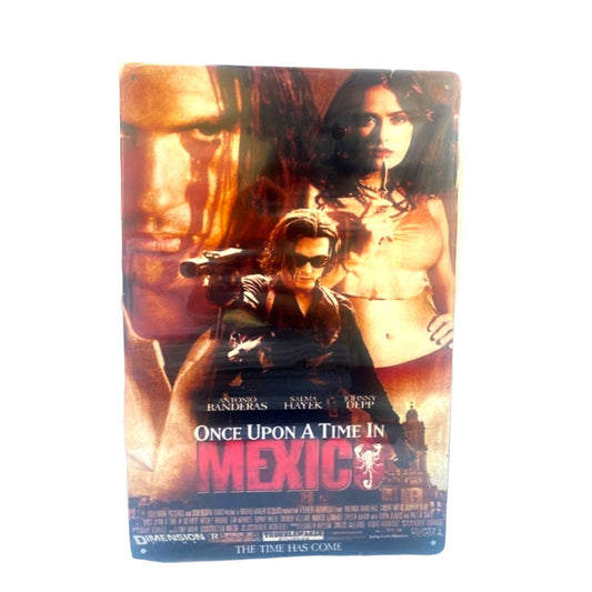 Once Upon A Time In Mexico Movie Poster Tin Sign 8"x12"