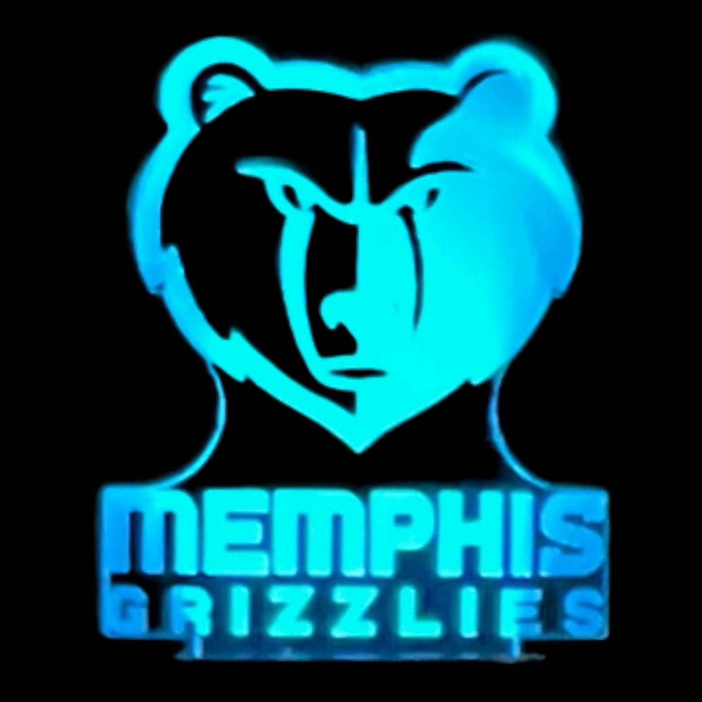 Memphis Grizzlies 3D LED Night-Light 7 Color Changing Lamp w/ Touch Switch