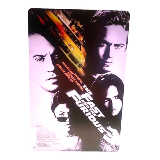 The Fast and the Furious Movie Poster Metal Tin Sign 8"x12"