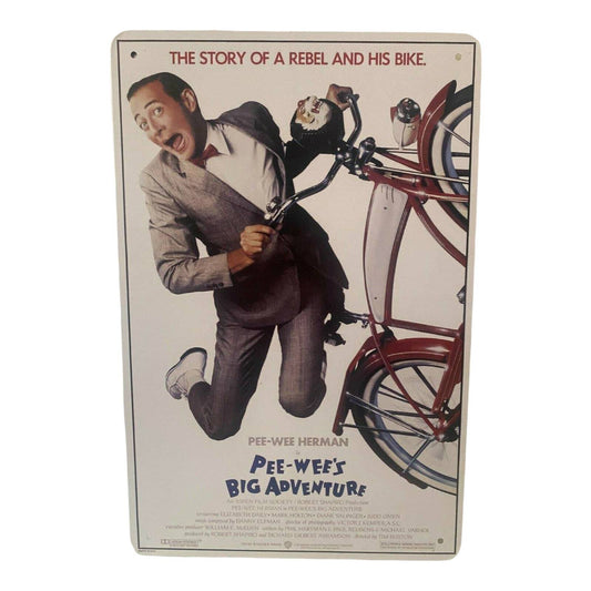 Pee Wee's Big Adventure Movie Poster Metal Tin Sign 8"x12"