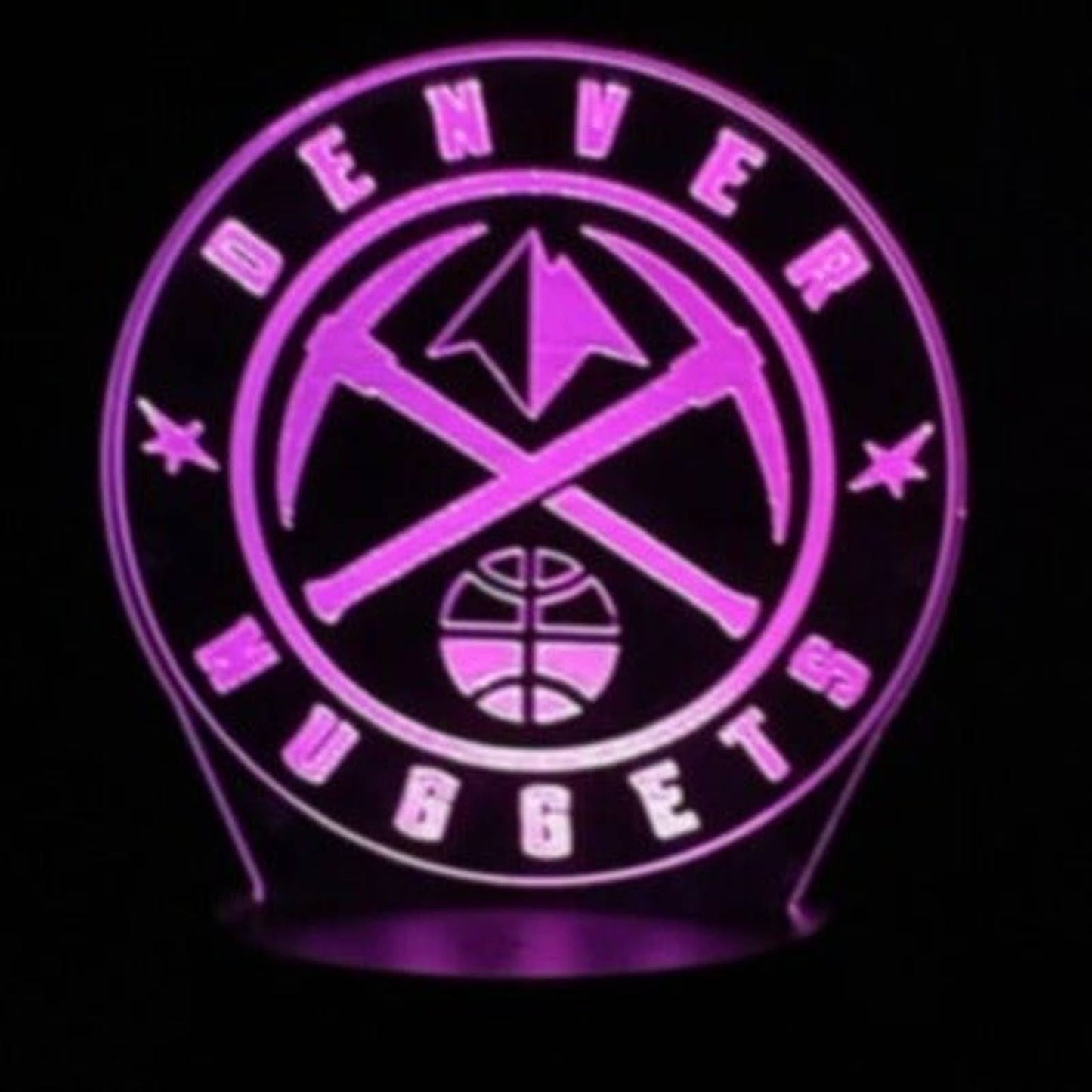 Denver Nuggets 3D LED Night-Light 7 Color Changing Lamp w/ Touch Switch