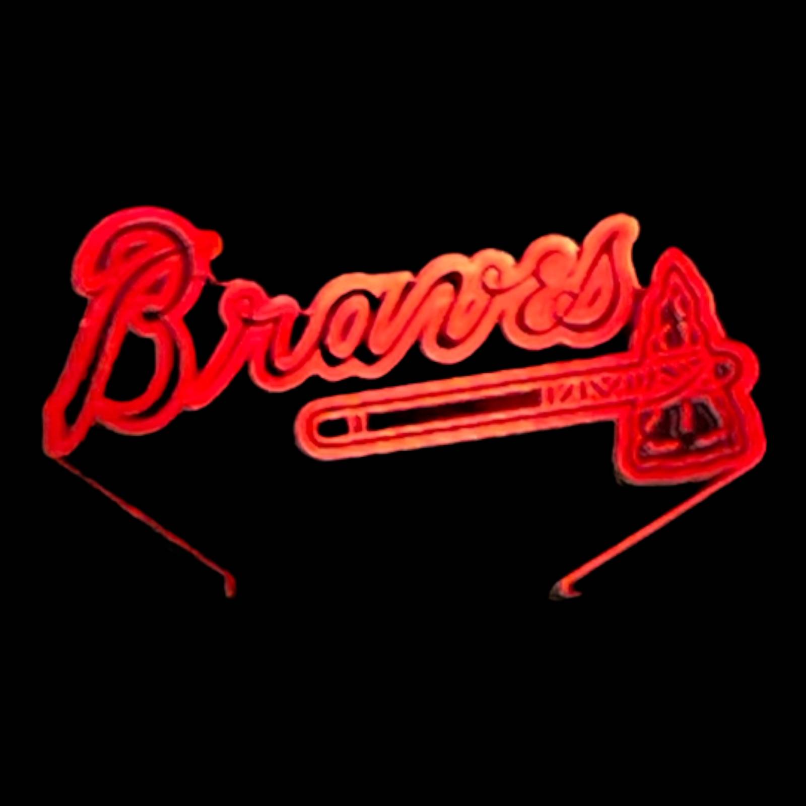 Atlanta Braves 29.75'' x 11.5'' 3D Artwork Sign - Red
