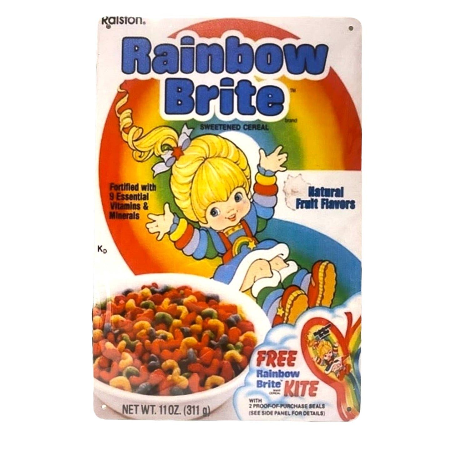 Rainbow Brite Cereal Box Cover Poster Metal Tin Sign 8"x12"