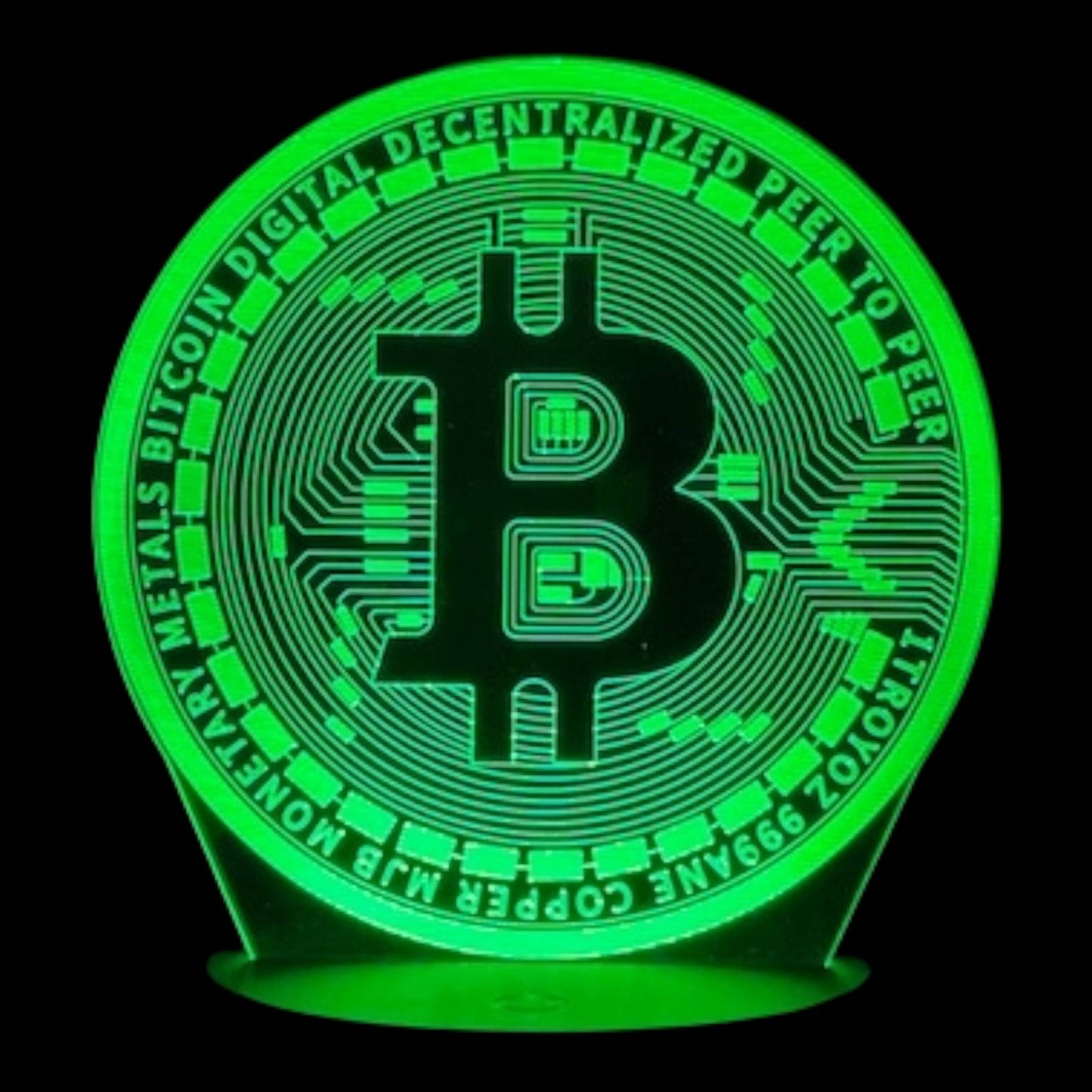 Bitcoin 3D LED Night-Light 7 Color Changing Lamp w/ Touch Switch