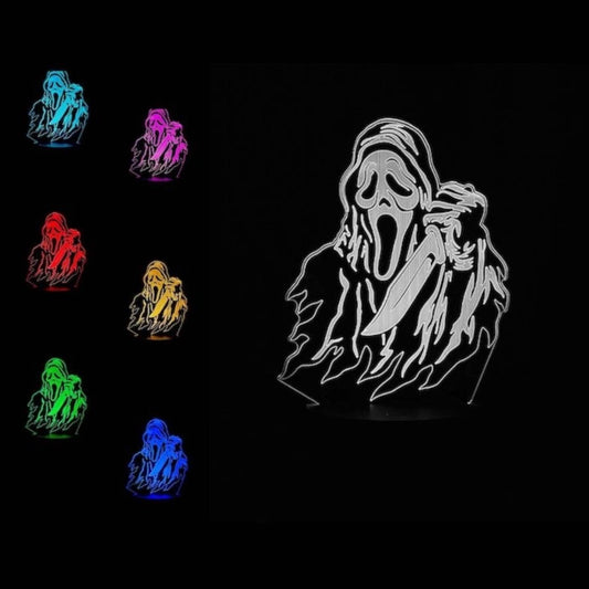 Scream 3D LED Night-Light 7 Color Changing Lamp w/ Touch Switch